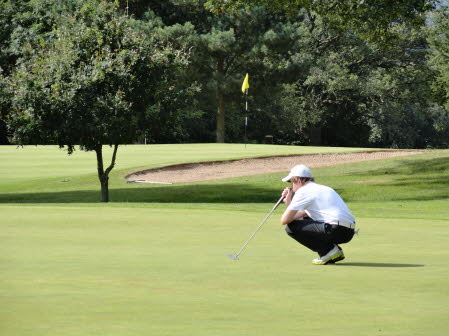 Lining up the putt